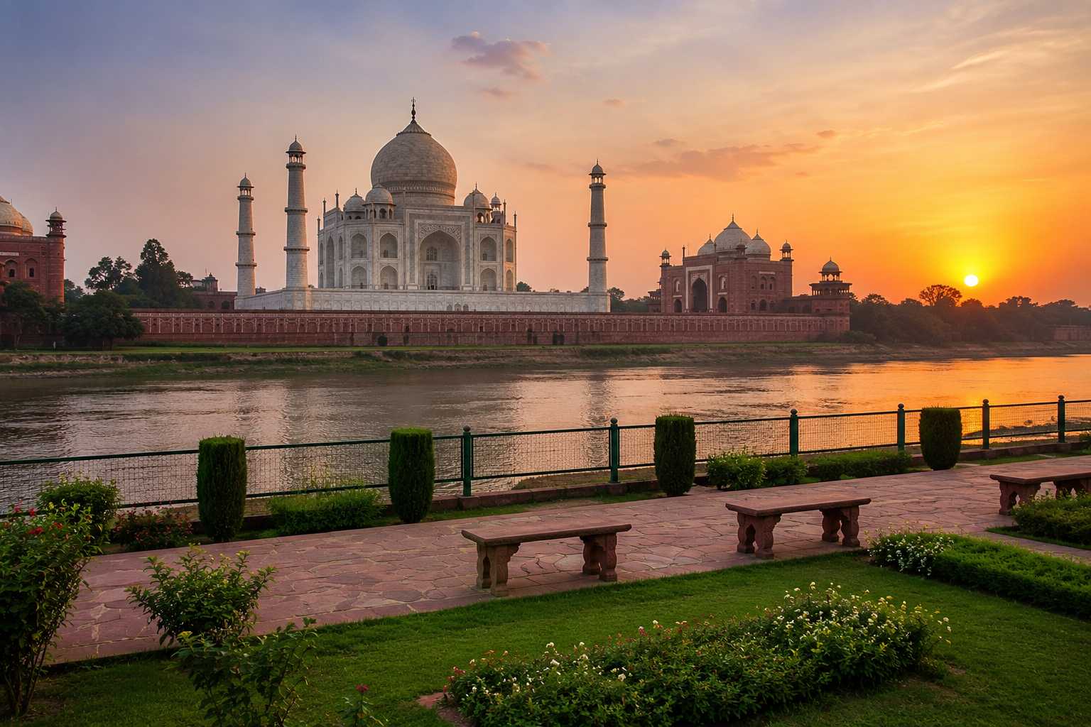 Mehtab Bagh with Taj view